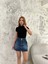 Kadın Yeni Sezon Siyah Kısa Kollu Bisiklet Yaka Bodycon Basic Viskon Yumuşak Dokulu Örme Bluz 2