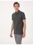 Erkek Gri Slim Fit %100 Pamuk Kıvrılmaz Amerikan Pike Polo Yaka Basic Tişört 50306154-VR024 1