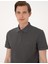 Erkek Gri Slim Fit %100 Pamuk Kıvrılmaz Amerikan Pike Polo Yaka Basic Tişört 50306154-VR024 2