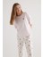 Kadın Plus Size Pamuklu Kısa Kollu Pijama Üstü 3