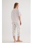 Kadın Plus Size Pamuklu Kısa Kollu Pijama Üstü 4