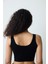 Siyah Dikişsiz Kare Yaka Kısa Crop Seamless Atlet 6