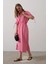 Beli Lastikli Elbise - Pembe 2