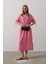 Beli Lastikli Elbise - Pembe 3