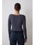Antrasit Yaka Detay Uzun Kollu Bodysuit 6