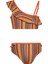 Kız Çocuk Çok Renkli Turuncu Çizgili Bikini Takımı 25SG007ST 2