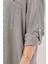 Cep Detay Çizgili Oversize Gri Gömlek 4
