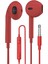 Jack Girişli Kırmızı Kablolu Kulaklık Ios Android Ile Uyumlu 3.5 mm Kulaklık Renkli 1