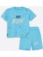 Run Baskılı Penye Şort- T-Shirt Kız-Erkek Takım - Coppa - Mavi - 3 Yaş - Frnd00000002-34 1
