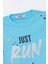 Run Baskılı Penye Şort- T-Shirt Kız-Erkek Takım - Coppa - Mavi - 3 Yaş - Frnd00000002-34 6