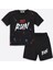 Run Baskılı Penye Şort- T-Shirt Kız-Erkek Takım - Coppa - Siyah - 3 Yaş - Frnd00000002-50 1