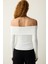 Foldable Shoulder Kırık Beyaz Bluz 6