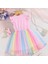 Kızlar Için Yazlık Unicorn Baskılı Tül Etekli Elbise Pembe S0024-25-26 3