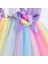 Kızlar Için Yazlık Unicorn Baskılı Tül Etekli Elbise Pembe S0024-25-26 4