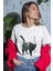 Zuno Kadın Comfort Fit Black Cat Baskılı T-Shirt 1