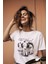 Zuno Kadın Comfort Fit Old School Baskılı T-Shirt 1