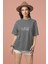 Zuno Kadın Comfort Fit Cool Biker Baskılı T-Shirt 1