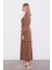 Kahve Taş Işleme Detaylı Cupra Elbise 3