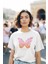 Zuno Kadın Comfort Fit Kelebek Baskılı T-Shirt 1