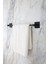 Banyo Yapışkanlı Siyah Kare Uzun Havluluk Havlu Askısı 2