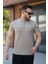 Erkek Hakim Yakalı Kısa Kollu Pamuklu T-Shirt 1