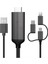 Phone To HDMI Kablo, 2k 60hz Yüksek Hızlı, 3in1 Kablo Telefondan HDMI Çıkış Kablo Type-C Lightning Micro USB Çevirici ZR847 1