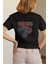 Zuno Kadın Comfort Fit Rebel Rock Town Baskılı T-Shirt 1