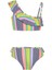 Kız Çocuk Çok Renkli Çizgili Bikini Takımı 25SG010ST 2