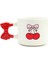Kiraz Desenli El Yapımı Krem Parlak Kurdele Kulp Kupa - El Işçiliği Hediyelik Kupa Bardak Mug 1