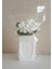 Dahil,vazo Dahil,vazoda Çiçek,beyaz Yapay Çiçek,vazo Dekoratif Çiçekli Kare 8X8X16CM 2