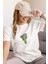 Zuno Kadın Comfort Fit Cactus Baskılı T-Shirt 1