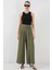 Geniş Paça Pileli Pantolon 6718 - Haki 1