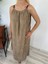 Kadın Askılı Elbise Taş Rengi 2