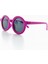 Yazın En Eğlenceli Aksesuarı Yaz Kombini Fuşya Yuvarlak Çerçeve Kız Çocuk Güneş Gözlüğü UV400 Koruma 4
