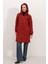 5138 Kapitone Uzun Şişme Mont - Bordo 4