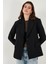 Regular Fit Mono Yaka Desenli Astar Detaylı Blazer Ceket Bayan Ceket 6524430 4