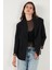 Regular Fit Mono Yaka Desenli Astar Detaylı Blazer Ceket Bayan Ceket 6524430 5