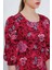 Bordo Gül Desenli Midi Elbise 2477 4