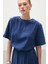 Kısa Kollu Salaş Bluz - Indigo 4