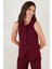 Regular Fit Bisiklet Yaka Kolsuz Düğmeli Basic Bluz Yelek Bayan Yelek 65200004 4