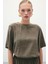 Kısa Kollu Salaş Bluz - Haki 4