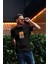 Zuno Erkek Slimfit Meditasyon Uzaylı Baskılı T-Shirt 1