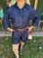 Kadın Denim Gömlek Şort Takım Lacivert 2