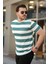 Erkek Çift Renk Pamuklu Örme Kumaş Kısa Kollu T-Shirt 2