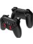 Çift Josystick 2.4g Kablosuz Oyun Kolu Pc Uyumlu Pilli Joystick Wireless Gamepad USB Dongle Bağlantı Kaymaz Tasarım 0019 Siyah (0019 - Çiftli Siyah) 2