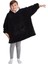 Çocuk Oversize Giyilebilir Battaniye Tek Beden Çok Rahat 11 Yaş Altı Unisex Hoodie Peluş Kapüşonlu Sweatshirt 2