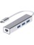 USB Tip C Ethernet 1000MBPS - 1 Gigabit RJ45 Adaptör ve 3 USB Bağlantı Noktası 3.0 Data Hub Macbook Air/pro Imac Acer Lenovo Asus Hp Samsung Huawei ile Uyumlu - Gümüş 2