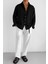 Oversize Basic Rahat Gömlek Siyah 3