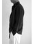 Oversize Basic Rahat Gömlek Siyah 4