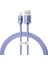 Crystal Shine, 2.4 A Usb-A & Lightning Data ve Şarj Kablosu, 1.2 Metre, Mor, ‎CAJY000005 2